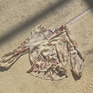 Meraki Beige Floral Blouse